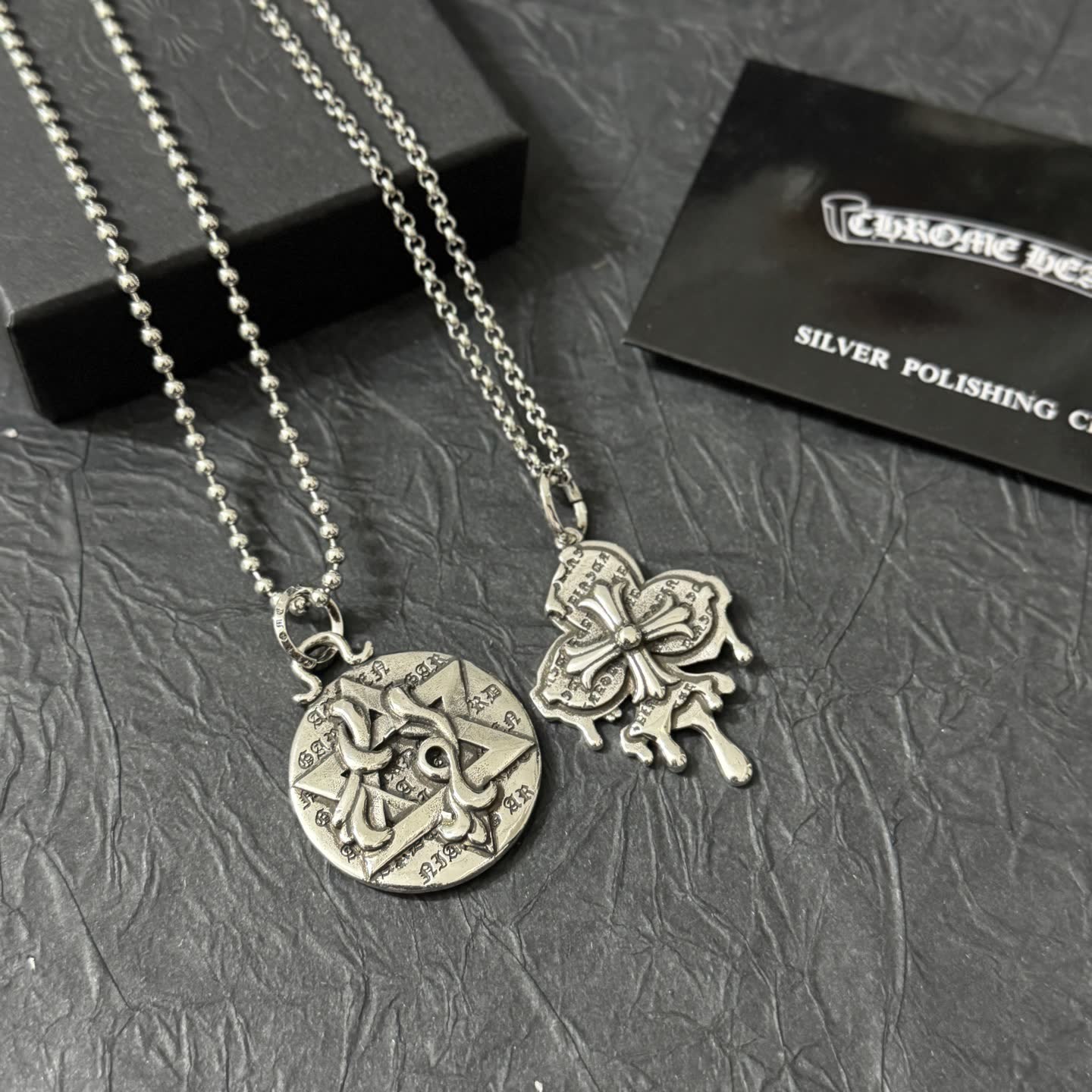Chrome Hearts Silver Necklace with Symbolic Design